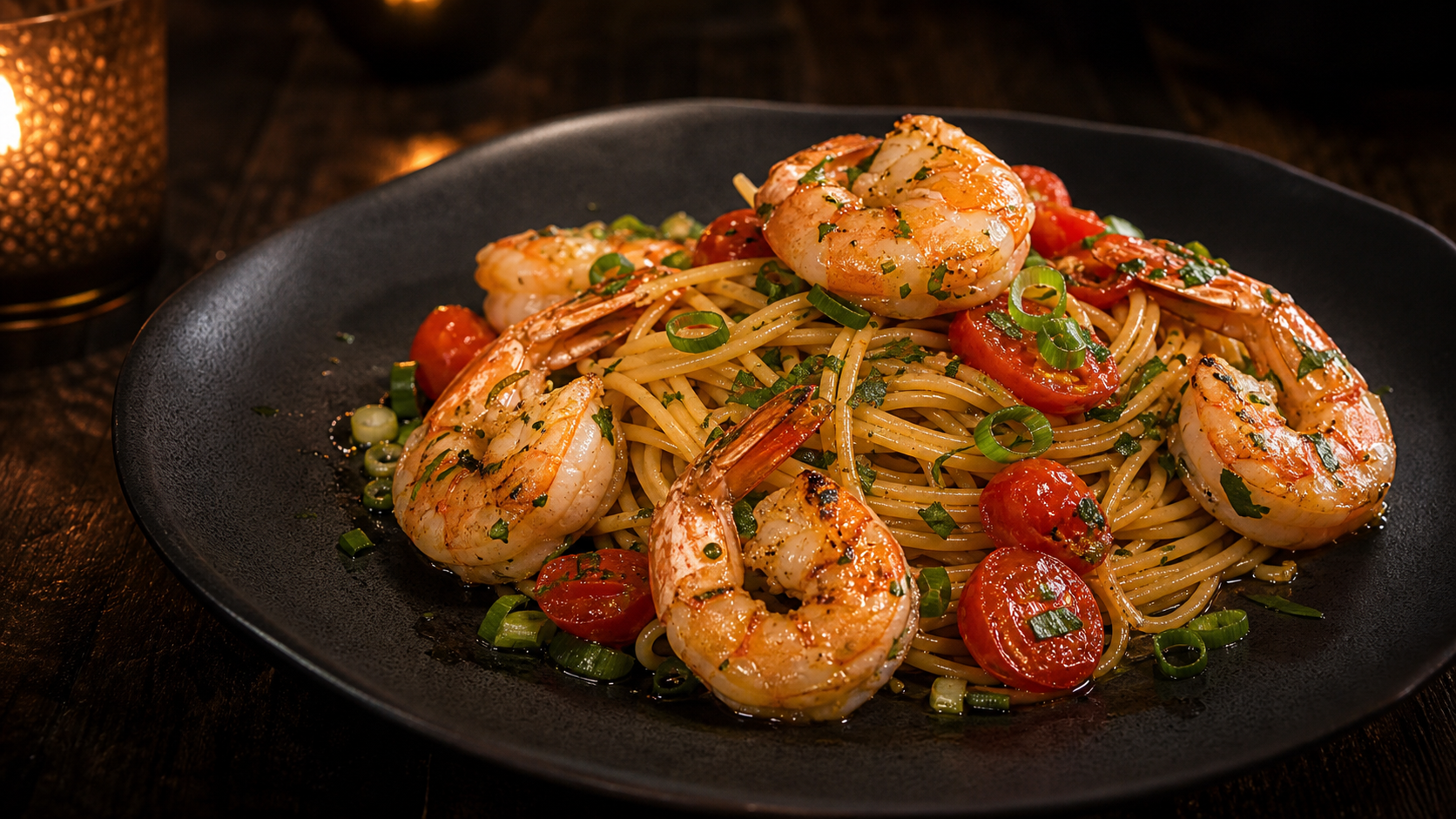 Spaghetti Gamba al olio bei VIVO! Santa Ponsa